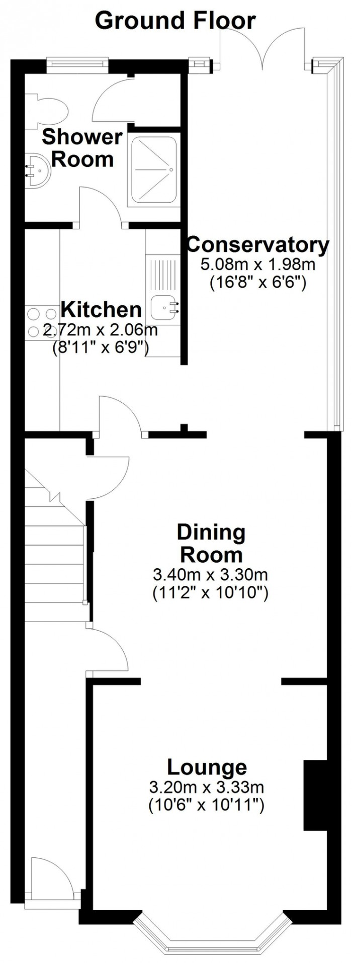 Floorplan for Upper Roman Road, Old Moulsham, Chelmsford