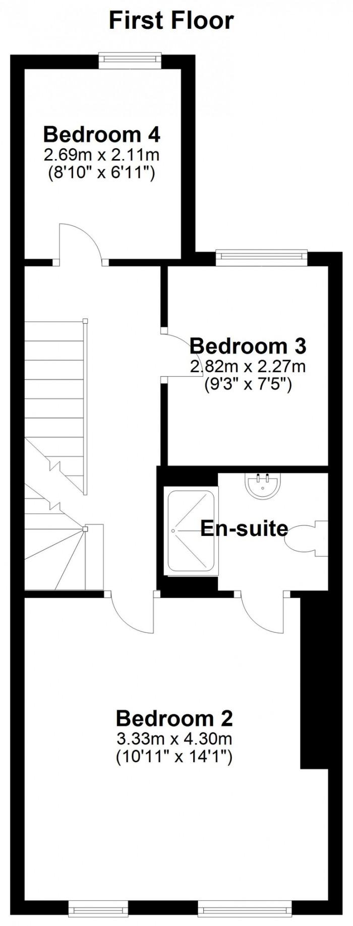 Floorplan for Upper Roman Road, Old Moulsham, Chelmsford