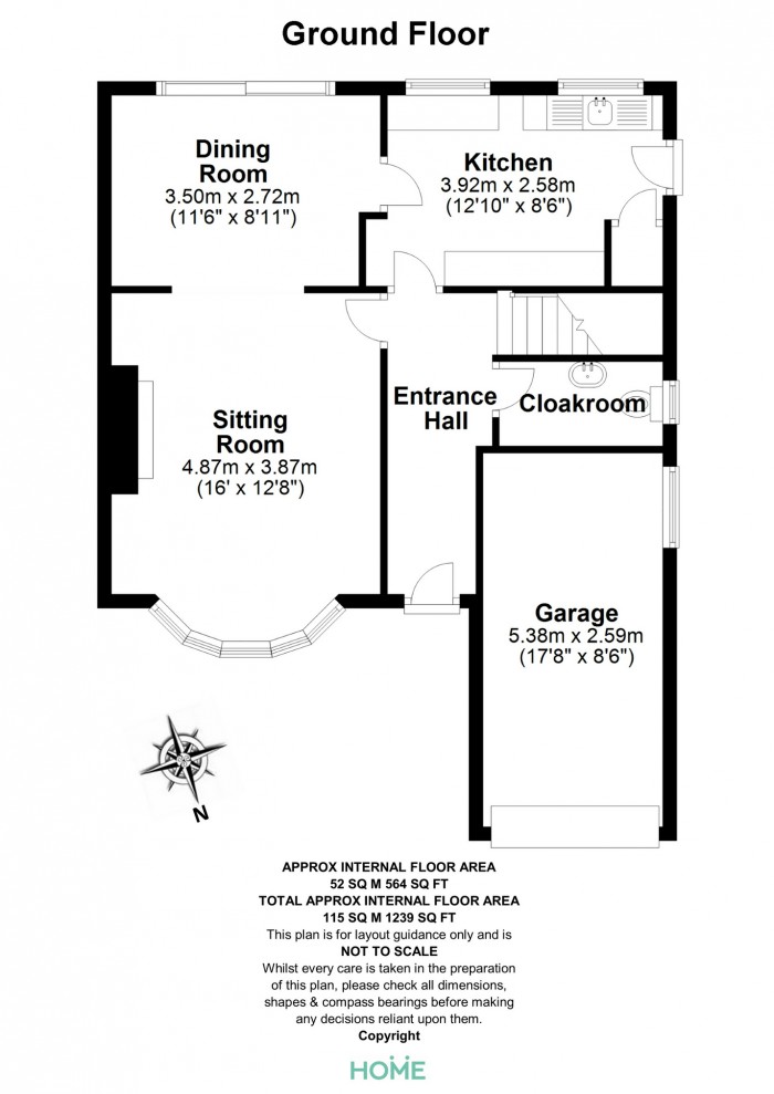 Floorplan for Vicarage Lane, Great Baddow