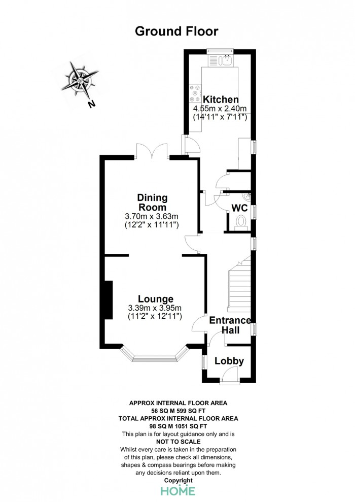 Floorplan for Coval Avenue, Chelmsford