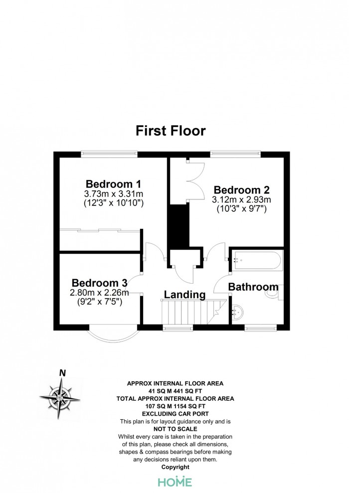 Floorplan for Meadgate Avenue, Great Baddow